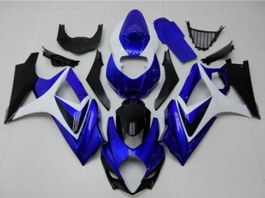 Wholesale 2007-2008 Suzuki GSXR 1000 Motorcycle Fairings - White Blue Black No Decal