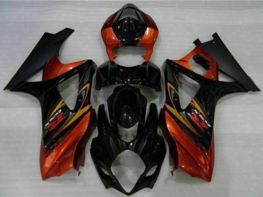 Wholesale 2007-2008 Suzuki GSXR 1000 Motorcycle Fairings - Black Orange