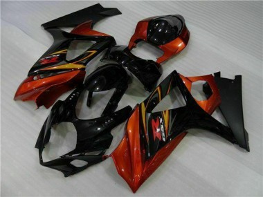 Wholesale 2007-2008 Suzuki GSXR 1000 Motorcycle Fairings - Black Orange