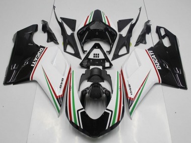 Wholesale 2007-2014 Ducati 848 Motorcycle Fairing Kits - White Red Green Glossy Black