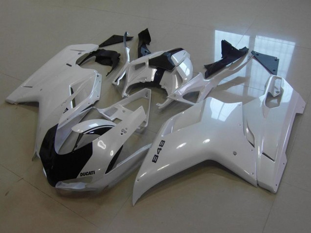 2007-2014 Ducati 848 Motorcycle Fairings - Glossy White