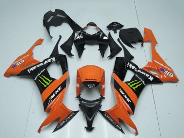 Wholesale 2008-2010 Kawasaki ZX10R Motorcycle Fairings - Orange Black Green Monster