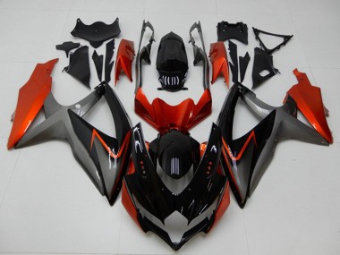 Wholesale 2008-2010 Suzuki GSXR 600/750 Motorcycle Fairings - Orange Grey Glossy Black
