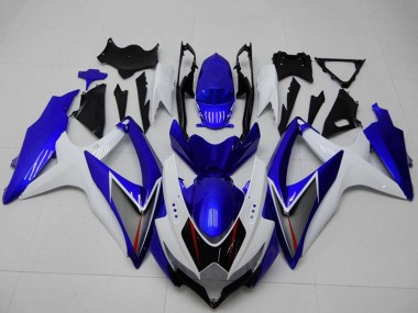 Wholesale 2008-2010 Suzuki GSXR 600/750 Motorcycle Fairings - White Blue Black Red Line