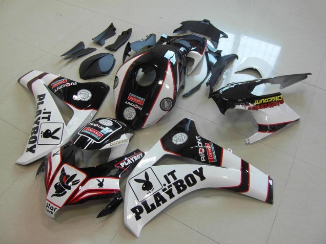 2008-2011 Honda CBR1000RR Motorcycle Fairings - White Red Glossy Black Playboy