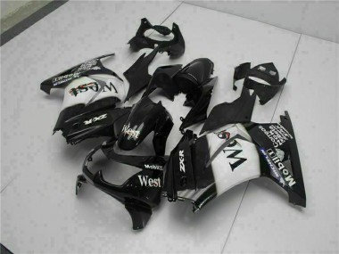 Wholesale 2008-2012 Kawasaki EX250 Motorcycle Fairings - Glossy Black White West
