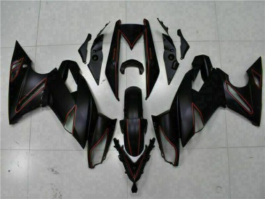 Wholesale 2009-2011 Kawasaki EX650 Motorcycle Fairings - Matte Black Red Stripe