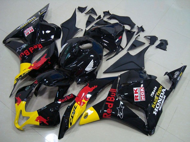 2009-2012 Honda CBR600RR Motorcycle Fairing - Glossy Black Yellow Red Bull