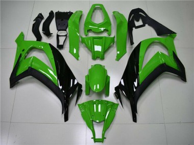 Wholesale 2011-2015 Kawasaki ZX10R Motorcycle Fairing - Green Glossy Black
