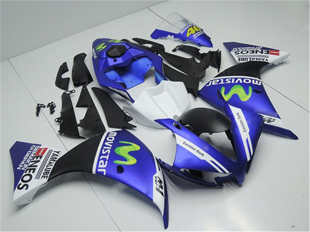 2012-2014 Yamaha YZF R1 Motorcycle Fairings - Blue White Black Green MoviStar Yamalube ENEOS