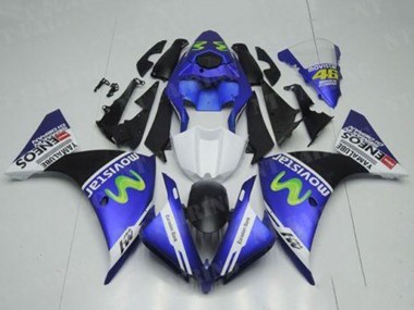 Wholesale 2012-2014 Yamaha YZF R1 Motorcycle Fairings - Blue White Black Green MoviStar Yamalube ENEOS