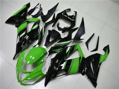 Wholesale 2013-2018 Kawasaki ZX6R Bike Fairings - Green Glossy Black