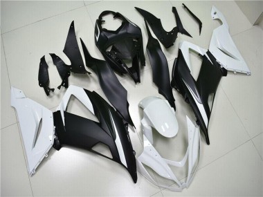 Wholesale 2013-2018 Kawasaki ZX6R Abs Fairings - White Matte Black