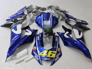 Wholesale 2017-2023 Yamaha YZF R6 Motorcycle Fairings - White Blue Green Monster MoviStar
