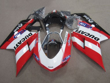 Wholesale 2007-2014 Ducati 1098 Motorcycle Fairings - Red White Black Generali Tim