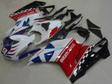 Wholesale 2007-2014 Ducati 1098 Motorcycle Fairings - White Red Black Blue Corse 69