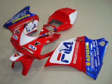 Wholesale 1993-2005 Ducati 748 Motorcycle Fairings - White Red Blue Fila