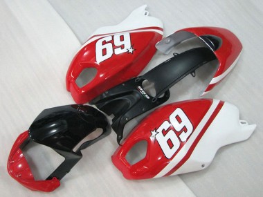 Wholesale 2008-2012 Ducati Monster 696 Motorcycle Fairings - White Red Glossy Black 69