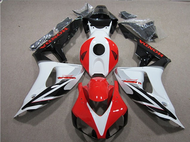 2006-2007 Honda CBR1000RR Motorcycle Fairings - White Red Glossy Black Fireblade