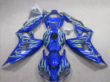 Wholesale 2006-2007 Honda CBR1000RR Motorcycle Fairings - Blue Green Flame