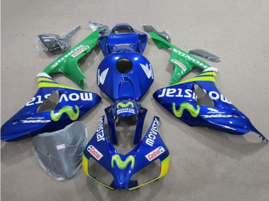 Wholesale 2006-2007 Honda CBR1000RR Motorcycle Fairings - Blue Green Yellow MoviStar Castrol