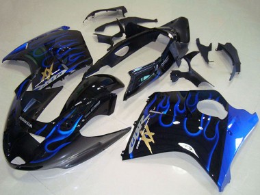 Wholesale 1996-2007 Honda CBR1100XX Blackbird Abs Motorcycle Fairings - Glossy Black Blue Flame