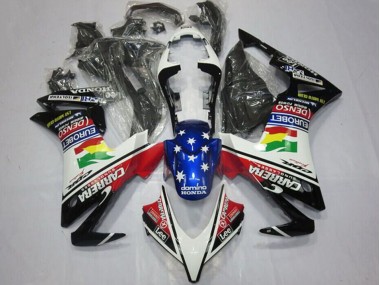 Wholesale 2013-2015 Honda CBR500R Motorcycle Fairings - White Red Blue Glossy Black Star Carrera Lee DENSO EuroBet