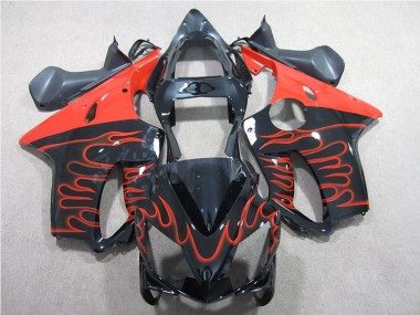 Wholesale 2001-2003 Honda CBR600 F4i Motorcycle Fairing Kits - Glossy Black Red Flame