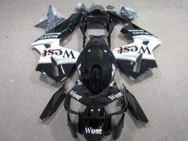 Wholesale 2003-2004 Honda CBR600RR Motorcycle Fairings - Glossy Black White West