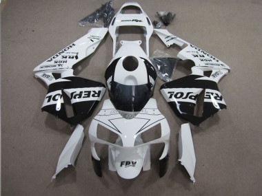Wholesale 2003-2004 Honda CBR600RR Motorcycle Fairings - White Glossy Black Repsol