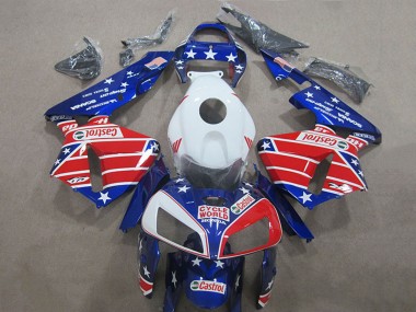 Wholesale 2005-2006 Honda CBR600RR Motorcycle Fairings - White Red Blue Cycle World Castrol