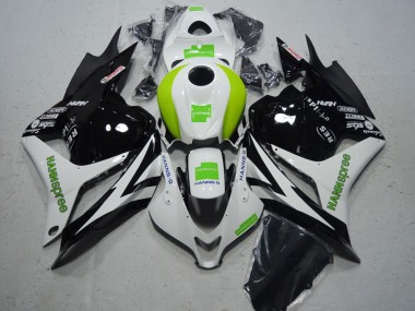 Wholesale 2009-2012 Honda CBR600RR Motorcycle Fairing - White Green Glossy Black Hannspree