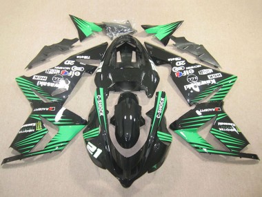 Wholesale 2004-2005 Kawasaki ZX10R Motorcycle Fairings - Black Green C-Shock Monster