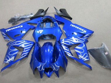 Wholesale 2004-2005 Kawasaki ZX10R Motorcycle Fairing - Blue White Flame