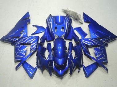 Wholesale 2004-2005 Kawasaki ZX10R Motorcycle Fairings - Blue White Flame