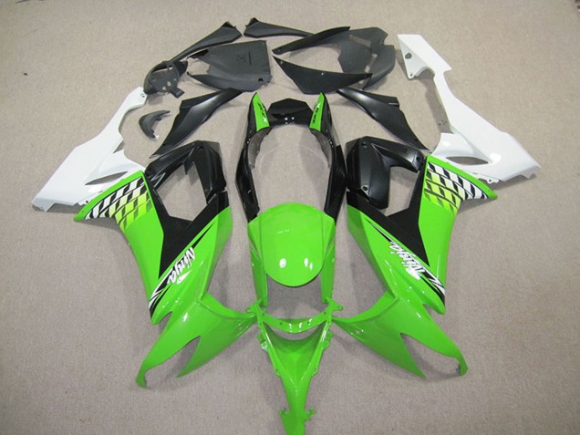 2008-2010 Kawasaki ZX10R Motorcycle Fairing Kits - White Green Black