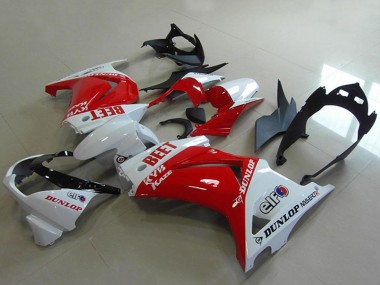 Wholesale 2008-2012 Kawasaki ZX250R Motorcycle Fairings - White Red BEET