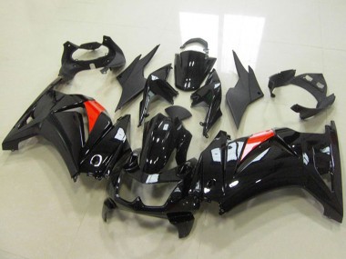 Wholesale 2008-2012 Kawasaki ZX250R Motorcycle Fairings - Glossy Black Red
