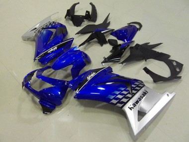 Wholesale 2008-2012 Kawasaki ZX250R Motorcycle Fairings - Blue Silver