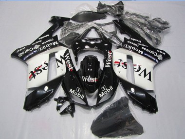 Wholesale 2007-2008 Kawasaki ZX6R Motorcycle Fairings - Black West Mobil