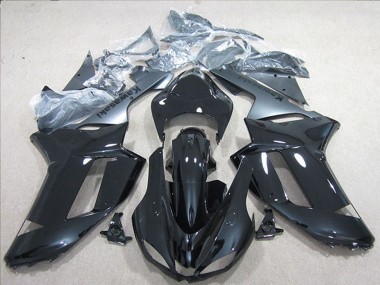 Wholesale 2007-2008 Kawasaki ZX6R Motorcycle Fairings - Black Silver