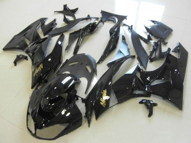 Wholesale 2013-2018 Kawasaki ZX6R Motorcycle Fairings - Glossy Black Gold Ninja