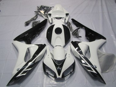 Wholesale 2006-2007 Honda CBR1000RR Motorcycle Fairings - White Glossy Black OEM Style No Decals