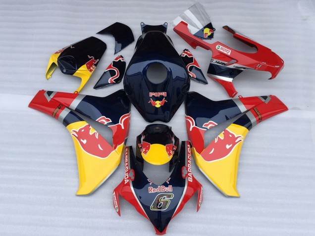 2008-2011 Honda CBR1000RR Motorcycle Fairings - Dark Blue Yellow Red Bull