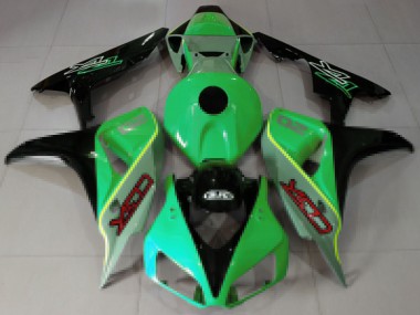 Wholesale 2006-2007 Honda CBR1000RR Motorcycle Fairings - Green Blue Glossy Black CBR Style