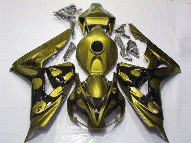 Wholesale 2006-2007 Honda CBR1000RR Motorcycle Fairings - Glossy Yellow Glossy Black Flame