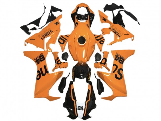 2017-2023 Honda CBR1000RR Motorcycle Fairings - Orange Glossy Black Street Flava