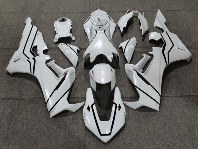 2017-2023 Honda CBR1000RR Motorcycle Fairings - Pearl White Black Lining