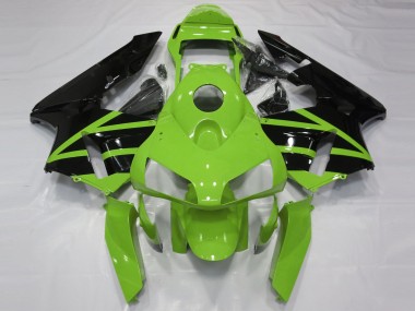 Wholesale 2003-2004 Honda CBR600RR Motorcycle Fairing Kits - Green Glossy Black