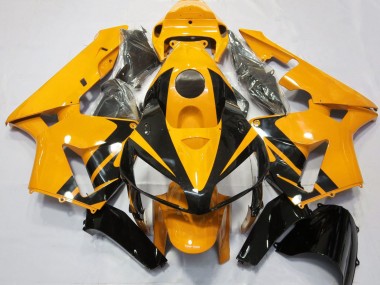 Wholesale 2005-2006 Honda CBR600RR Motorcycle Fairings - Bright Orange Glossy Black Design